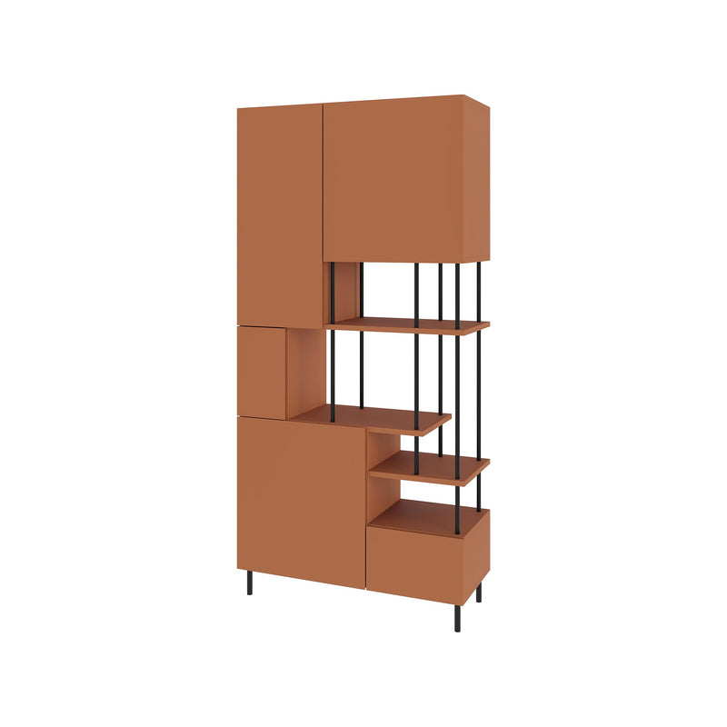 Key Bookcase – Modern 5 Door Storage Cabinet with Shelves - Additional Image 3