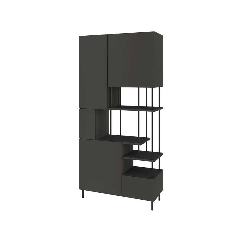 Key Bookcase – Modern 5 Door Storage Cabinet with Shelves - Additional Image 5