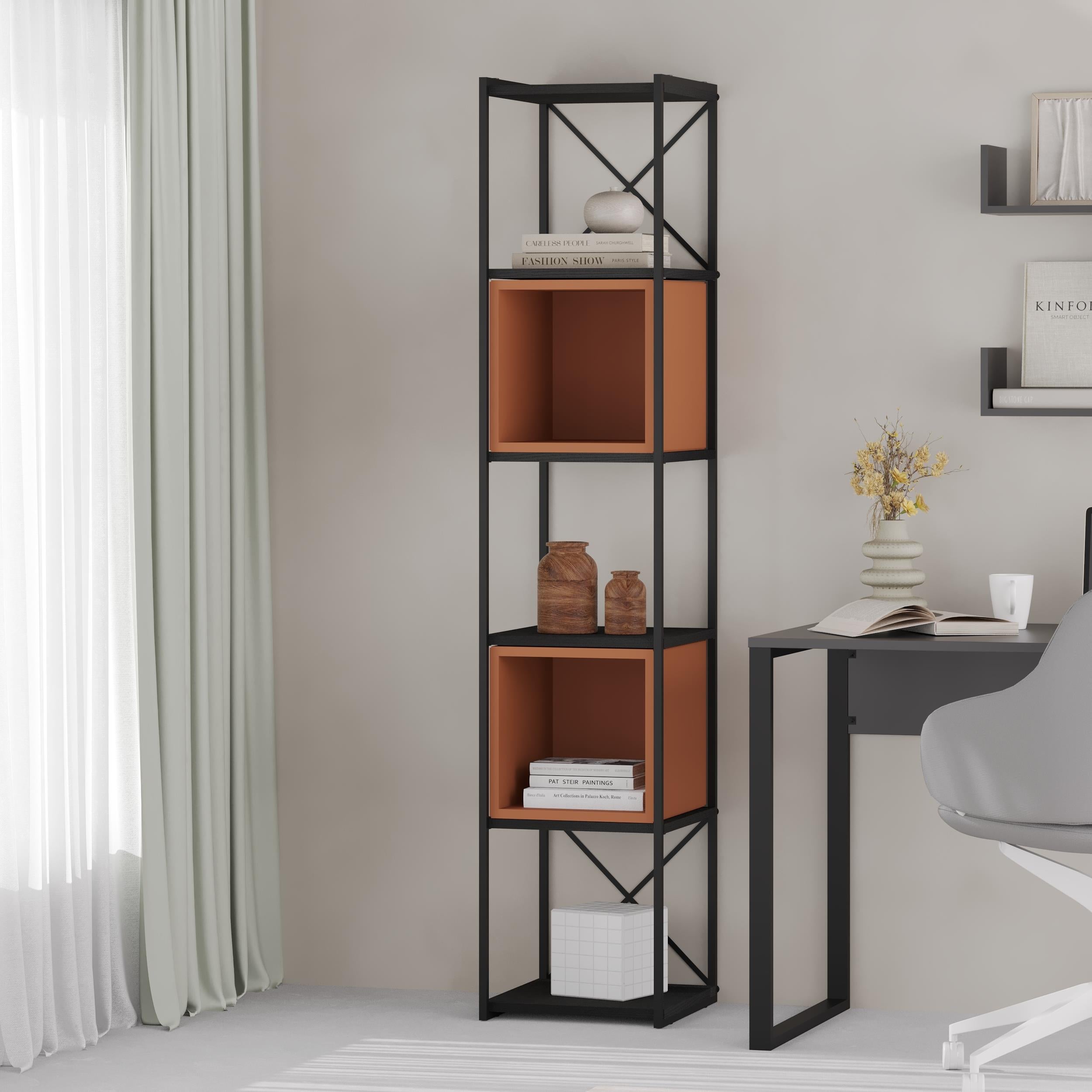 Vale Mini Industrial Bookcase styled in a room setting