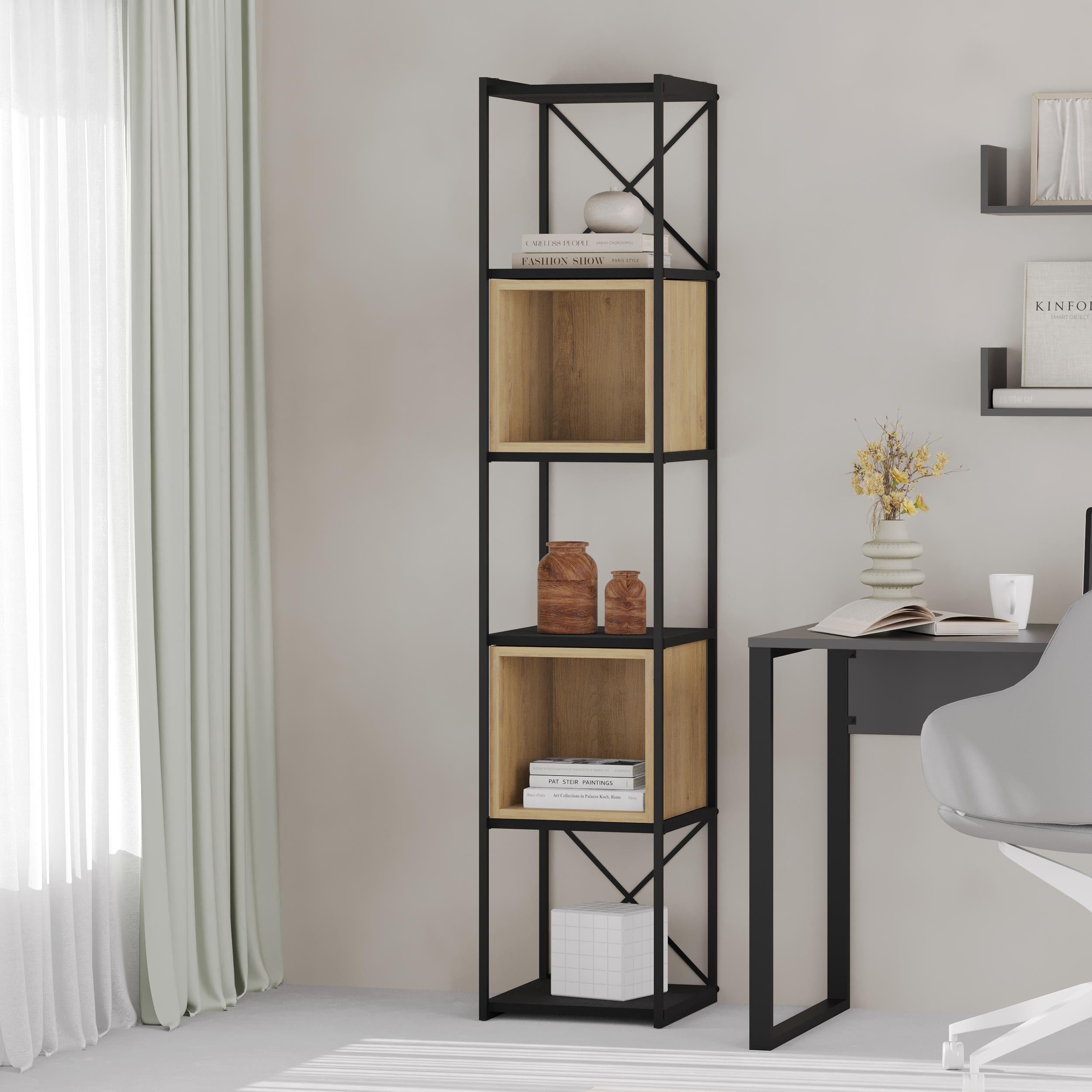 Vale Mini Industrial Bookcase styled in a room setting