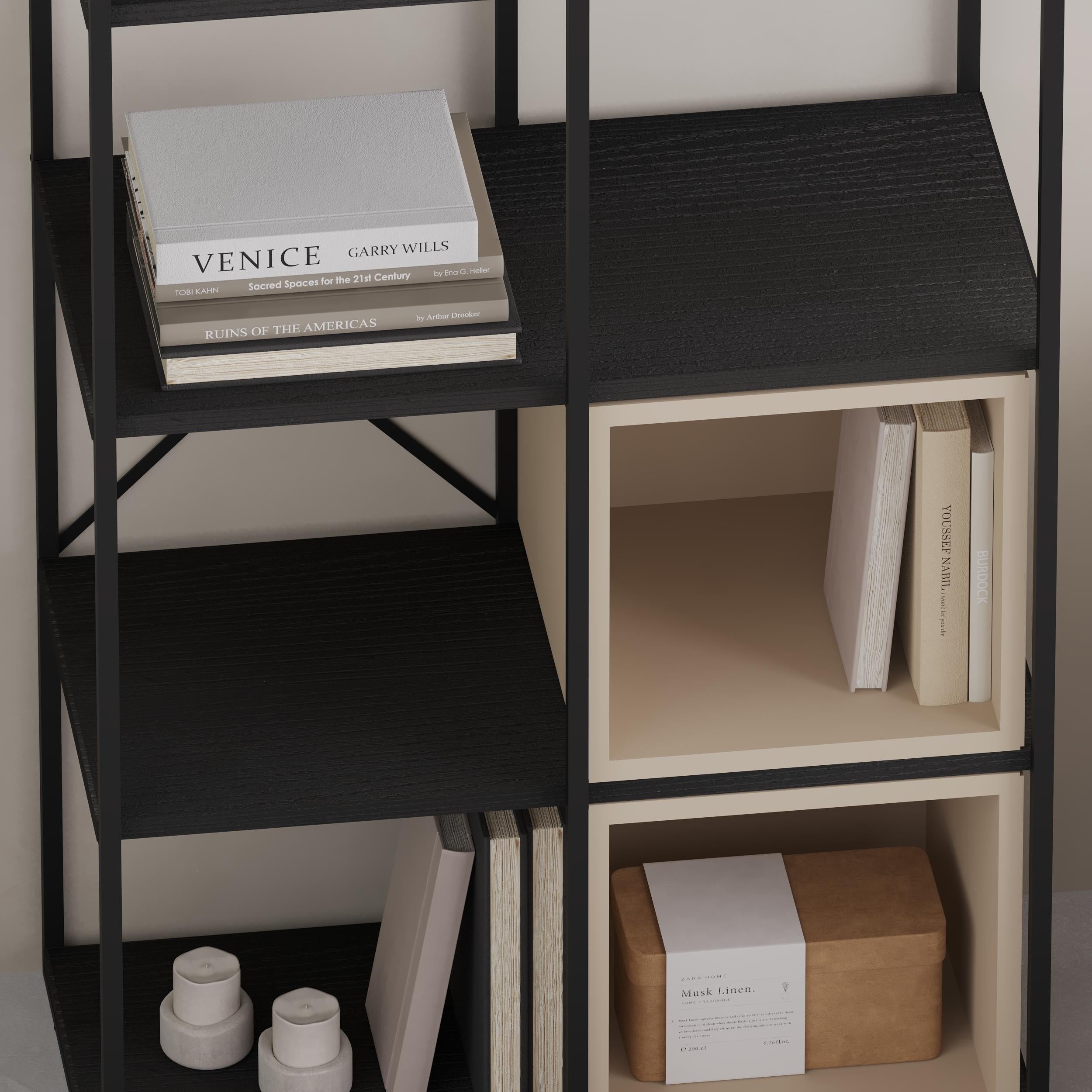 Vale Midi Industrial Bookcase close-up detail