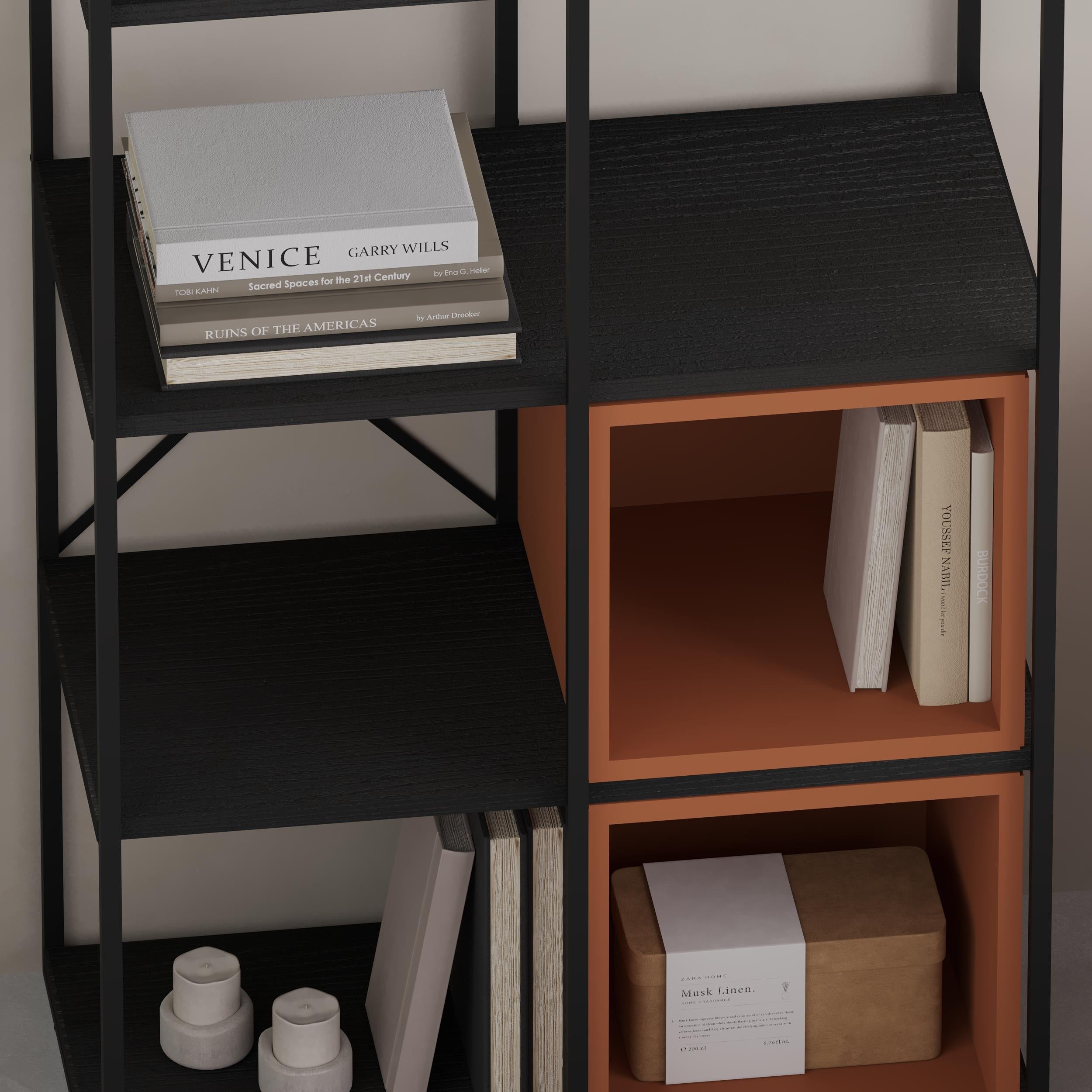 Vale Midi Industrial Bookcase close-up detail