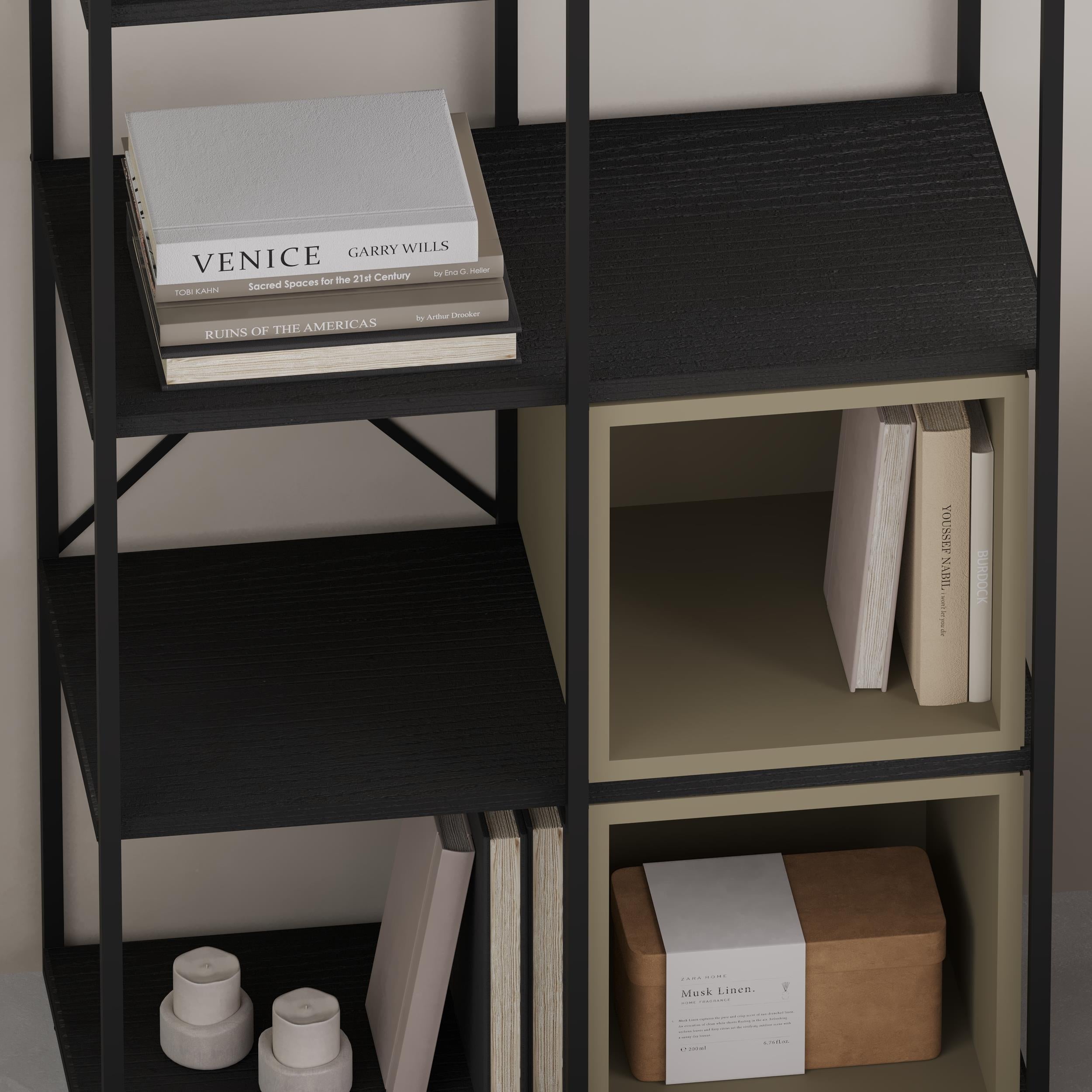 Vale Midi Industrial Bookcase close-up detail