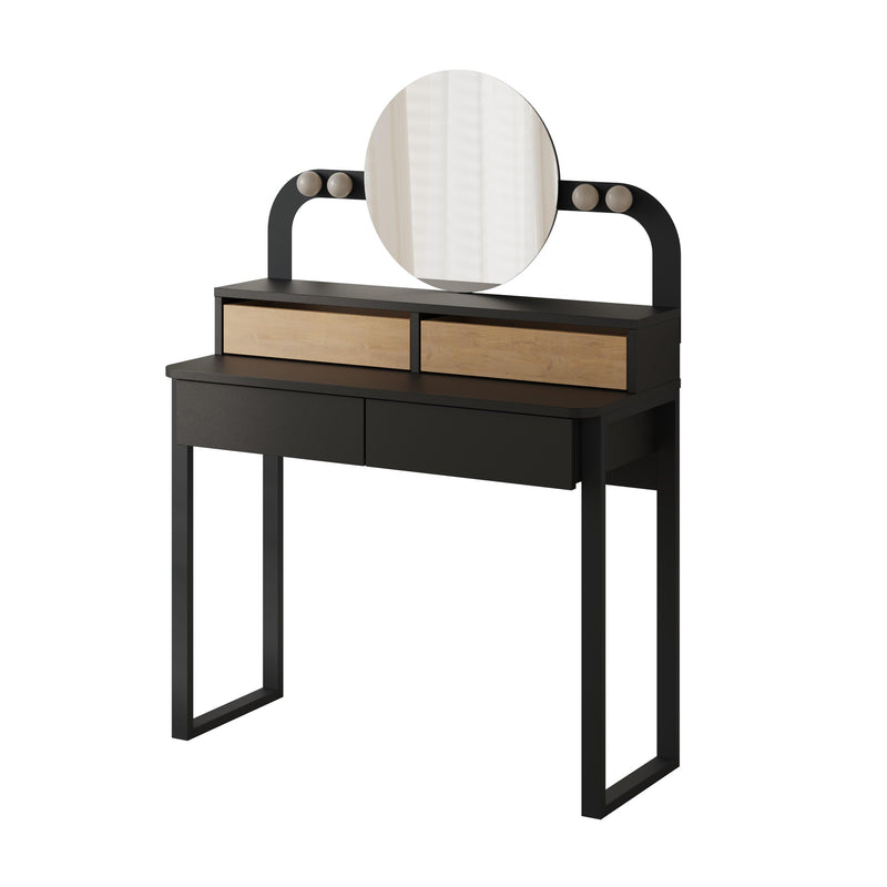 Lora Vanity Table with Round LED Mirror - Additional Image 2
