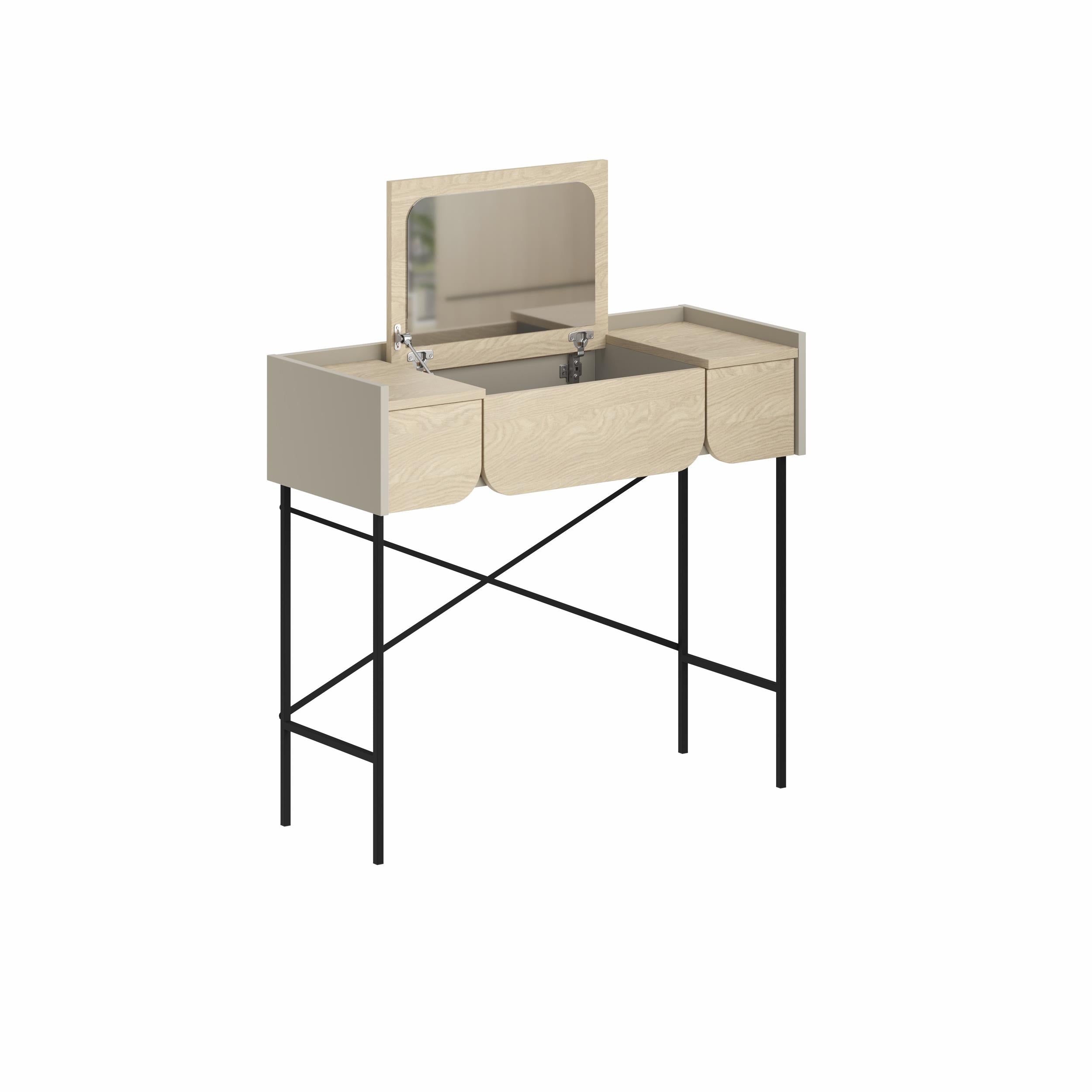 Terra Dressing Table with Mirror and 2 Drawers - Additional Image 1