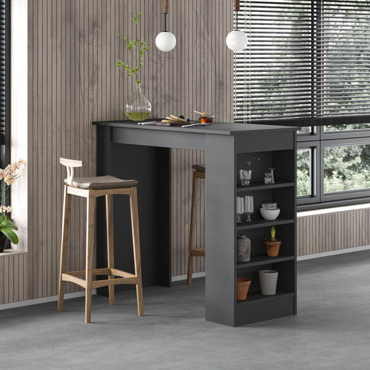 Swallow Modern Kitchen Bar Table – Dining Table with Storage Shelves
