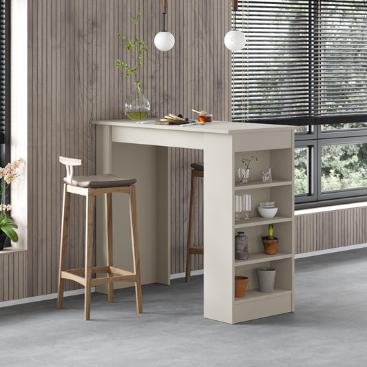 Swallow Modern Kitchen Bar Table – Dining Table with Storage Shelves