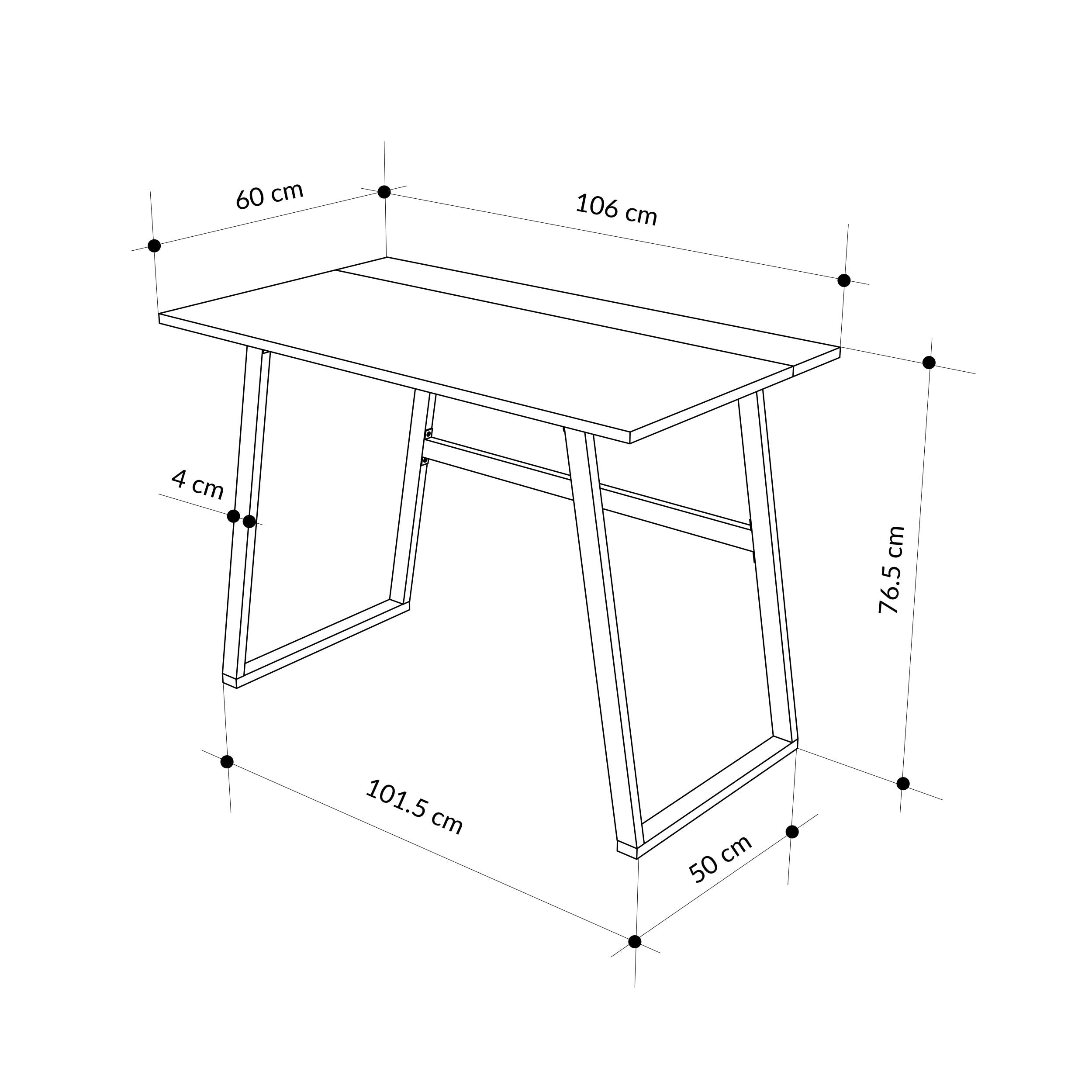 Kemre Study Desk – Modern Home Office Desk - Additional Image 3