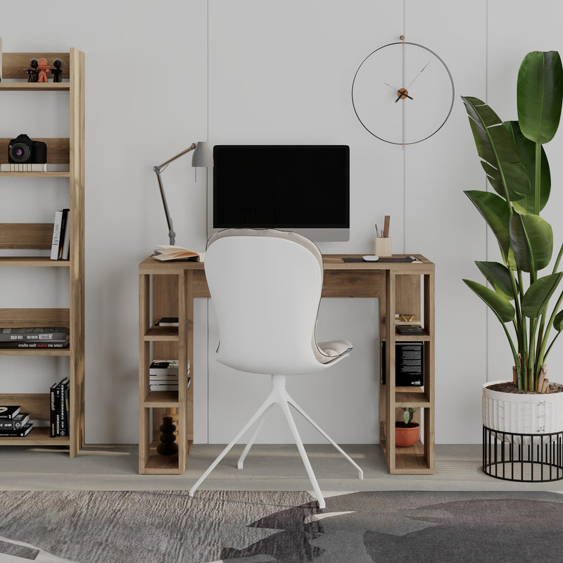 Colmar Study Desk – 106 cm – Modern Desk with Storage Shelves