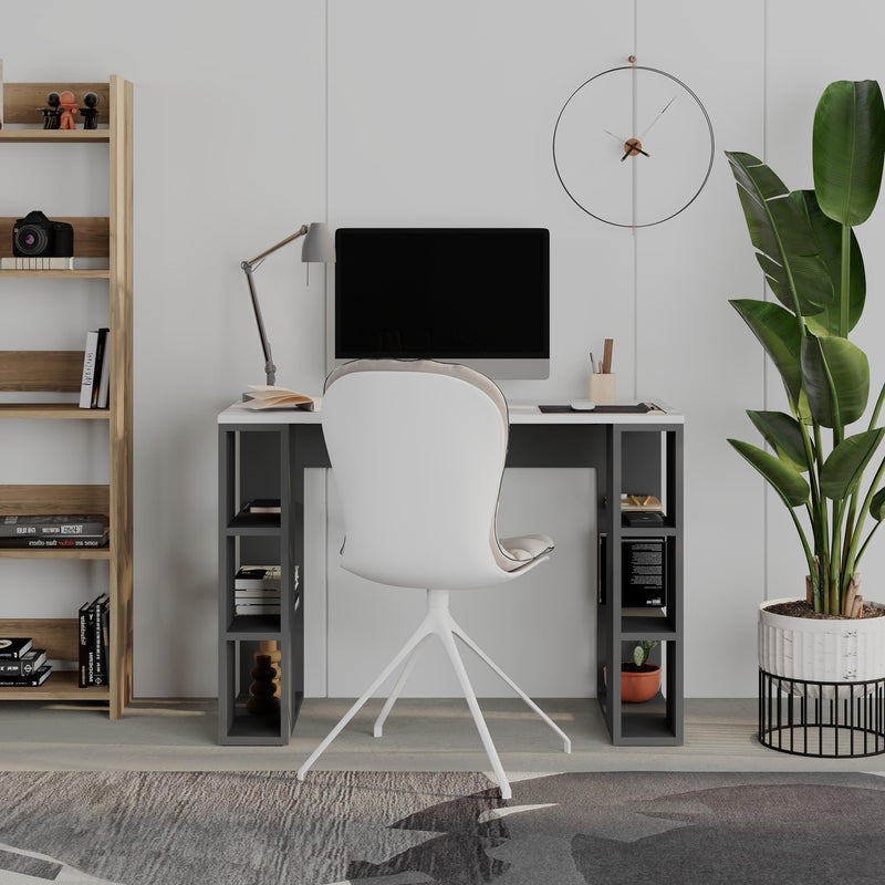 Colmar Study Desk – 106 cm – Modern Desk with Storage Shelves