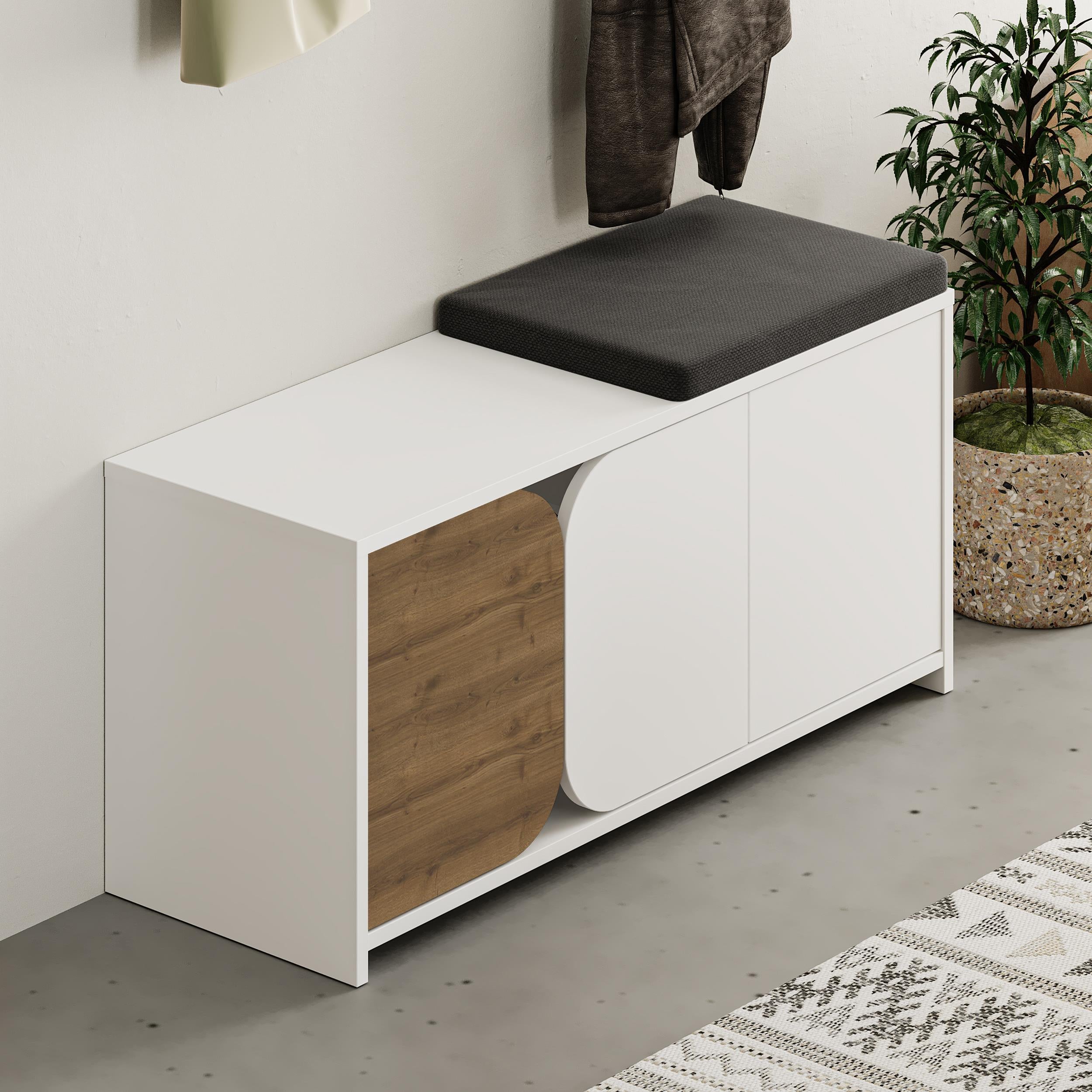 Moni Hallway Shoe Cabinet and Hanger Set close-up detail