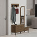 Mila Shoe Cabinet & Hanger Set – 3-in-1 Hallway Unit with Mirror – Dark Oak