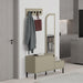 Mila Shoe Cabinet & Hanger Set – 3-in-1 Hallway Unit with Mirror – Ash Green