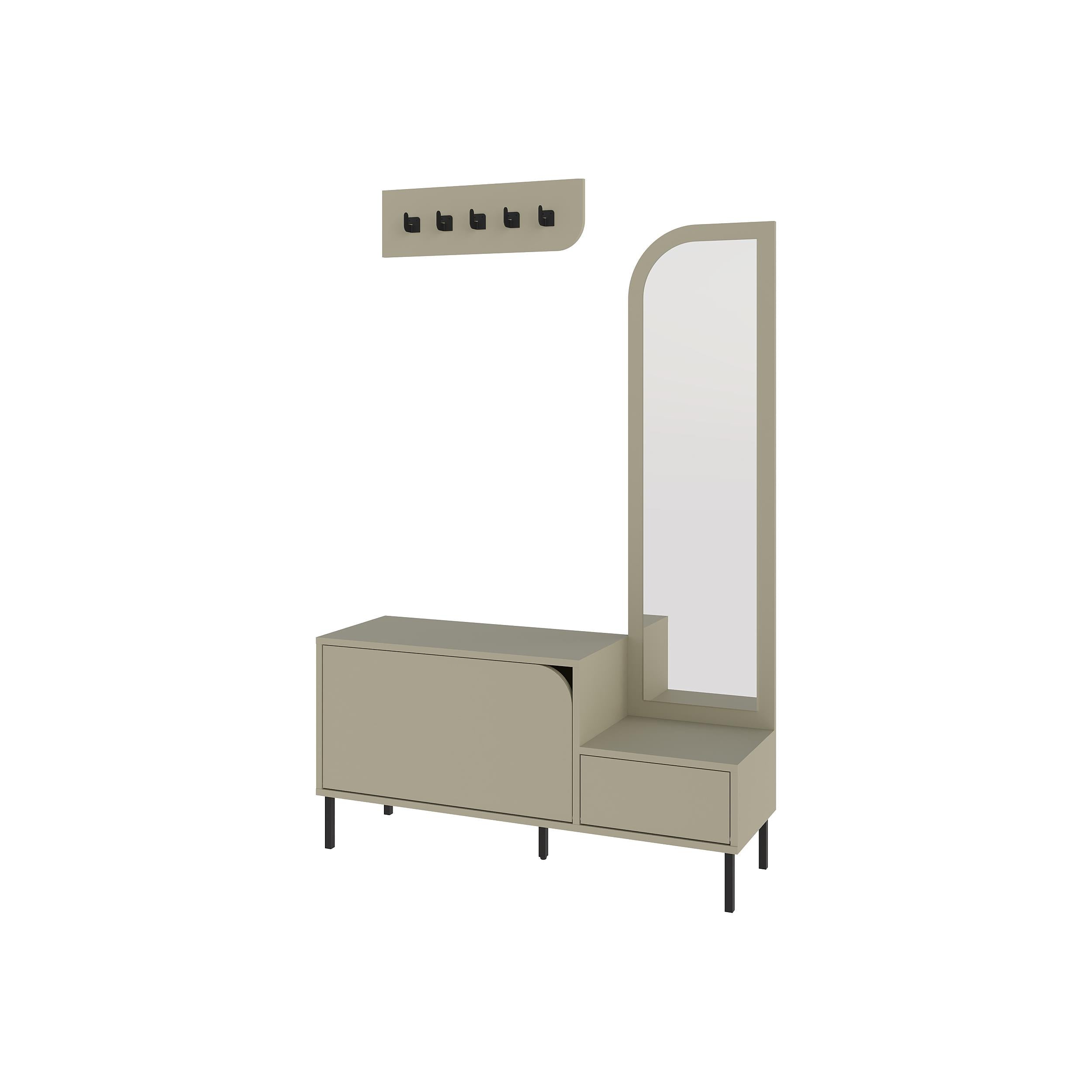 Mila Shoe Cabinet & Hanger Set – 3-in-1 Hallway Unit with Mirror - Additional Image 5