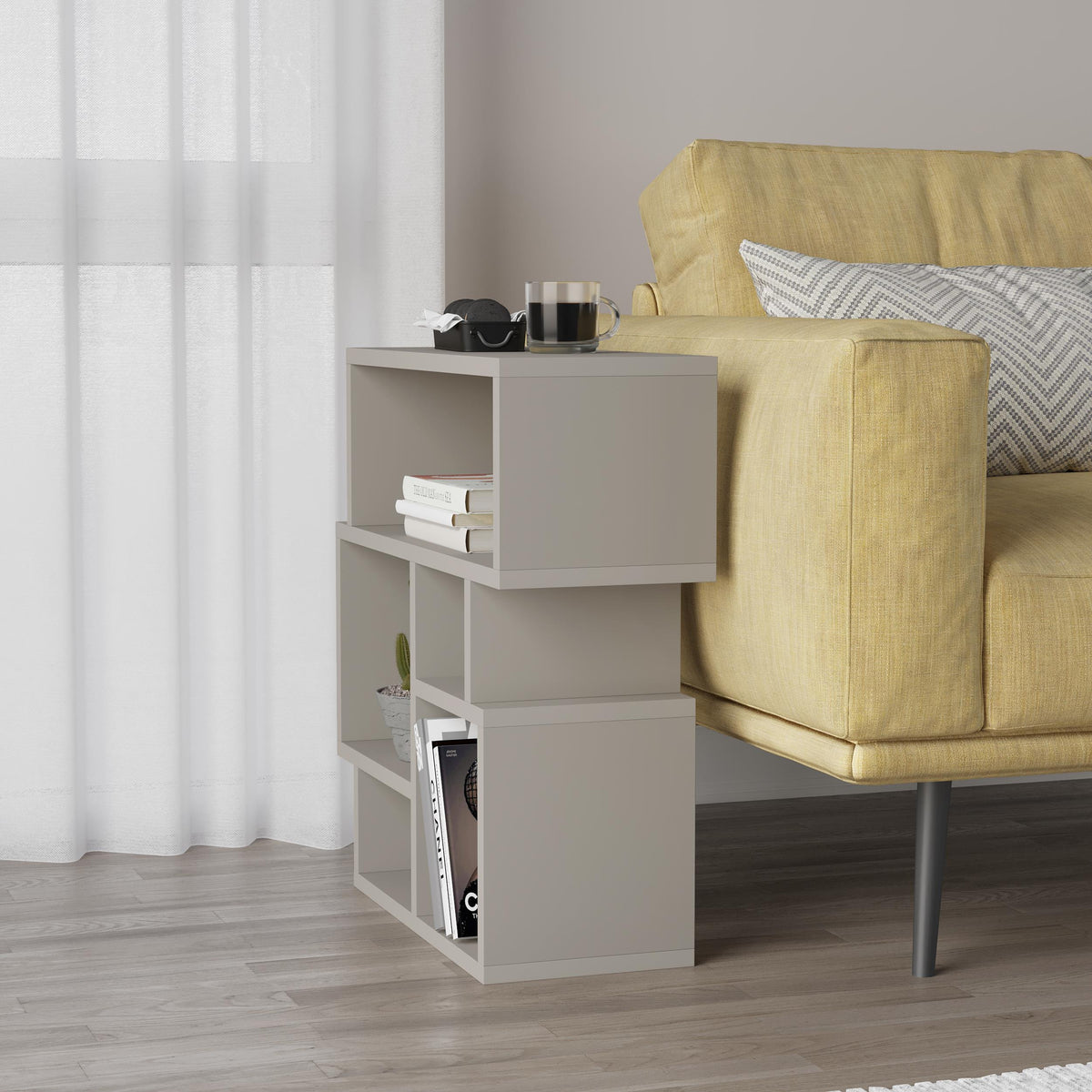 Karma Modern Side End Table Multipurpose With Creativeness H 60.5cm – Sandstone