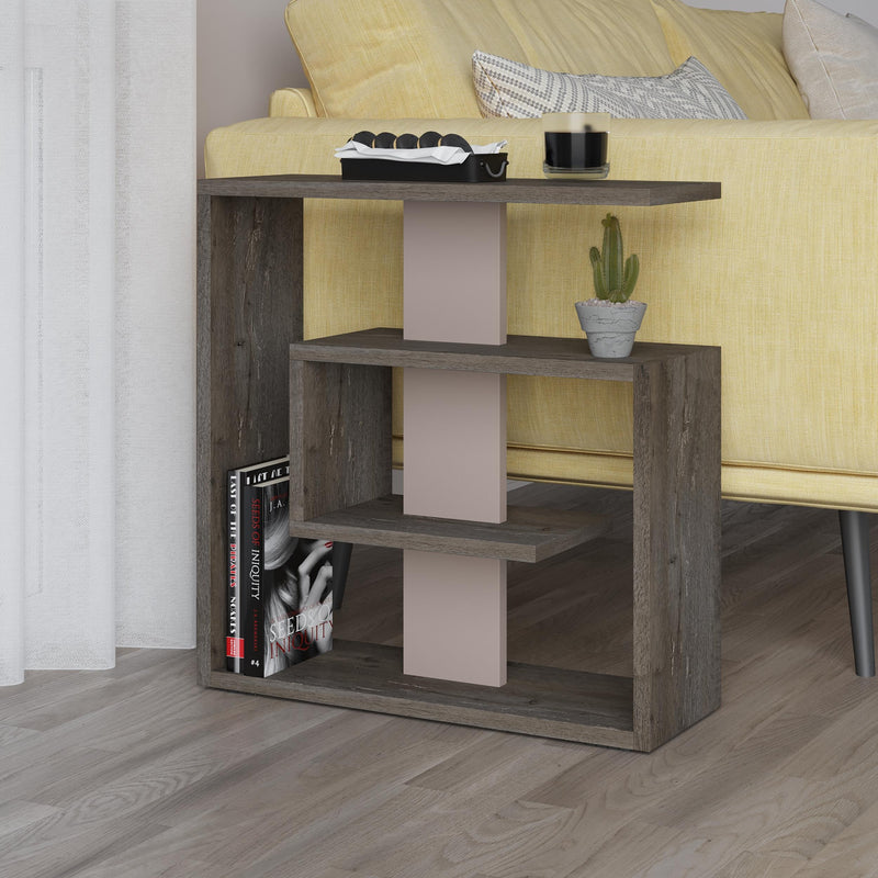 Saly Modern Side End Table Multipurpose With Creativeness H 57cm 3 Tier – Light Mocha,Dark Coffee