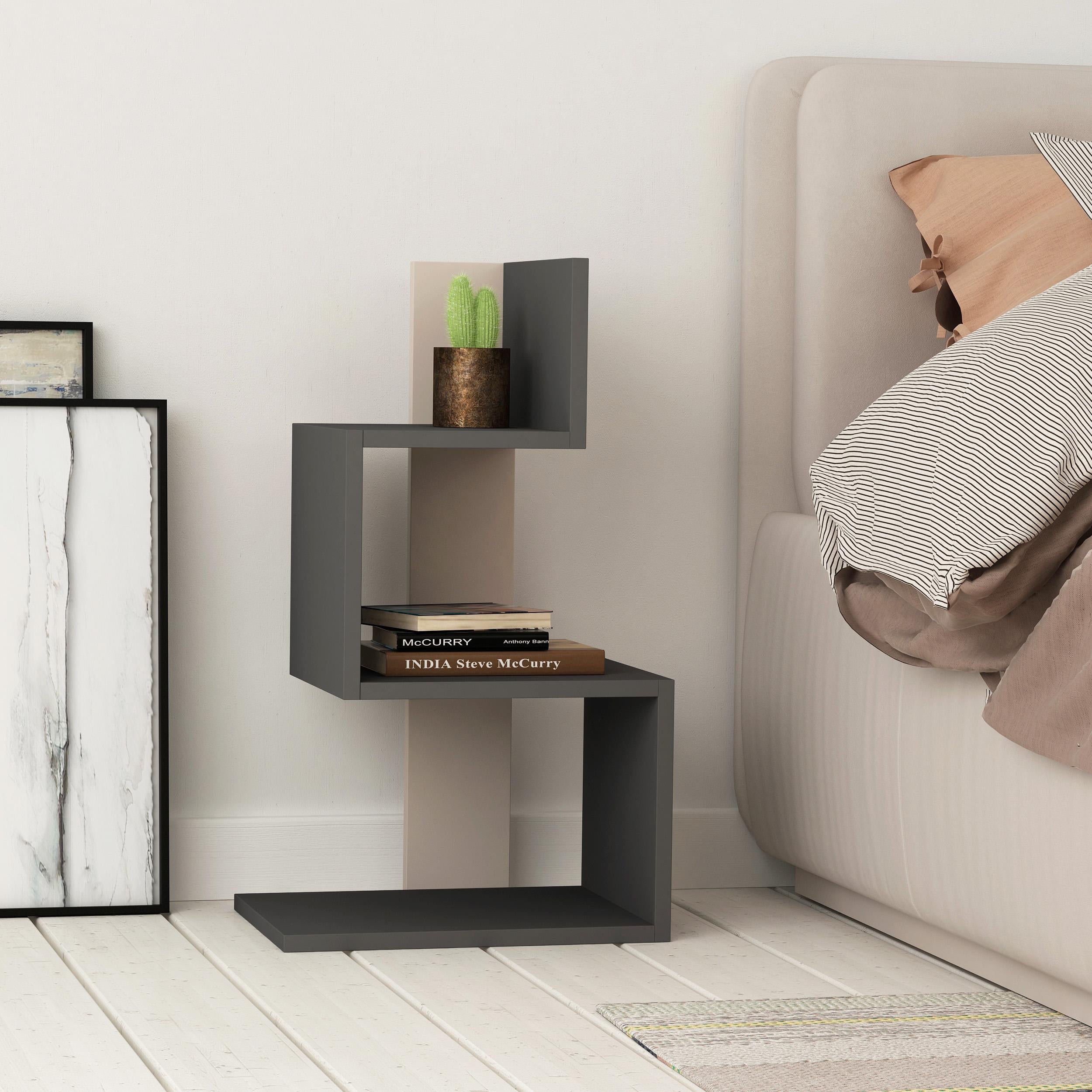 Rosie Modern Side End Table Multipurpose With Creativeness H 72cm – Light Mocha,Anthracite