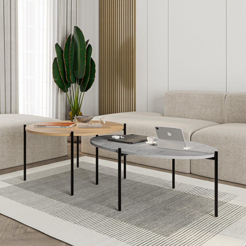 Odelia Round and Oval Coffee Table Set