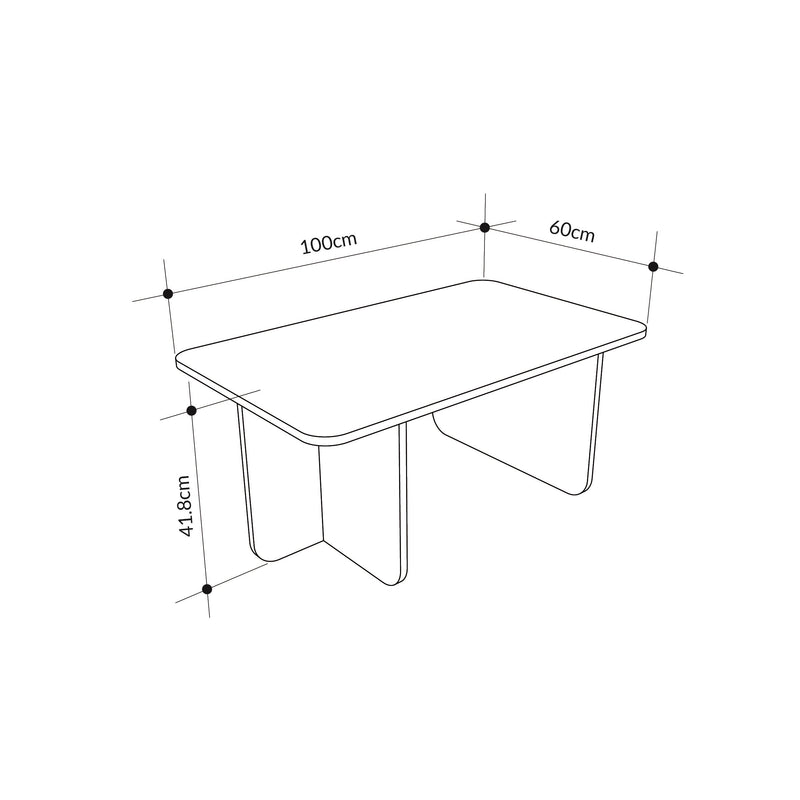 Hillary Rectangular Coffee Table – 100 cm Modern Living Room Table - Additional Image 10