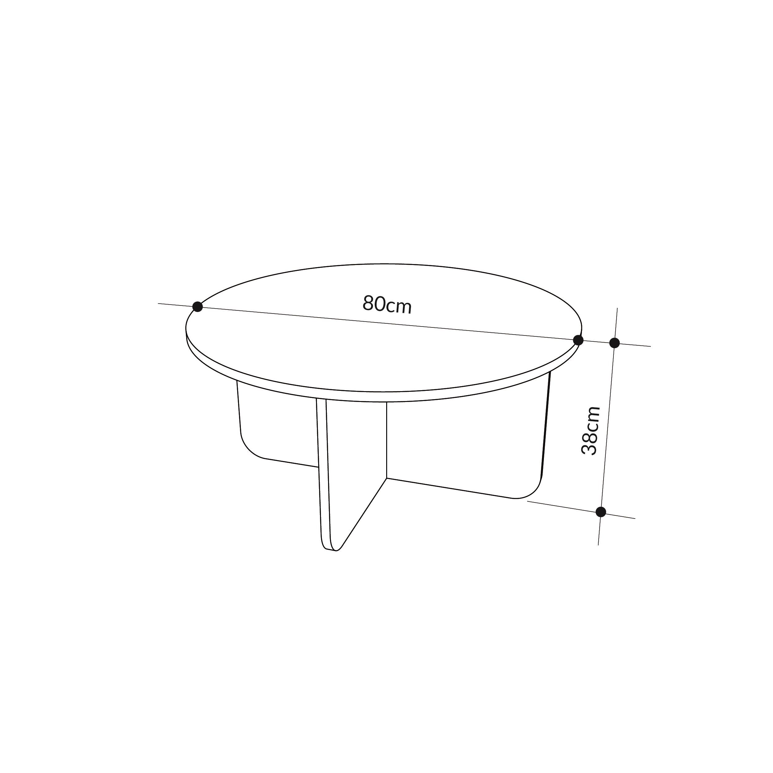 Hillary Round Coffee Table – 80 cm Modern Living Room Table - Additional Image 9