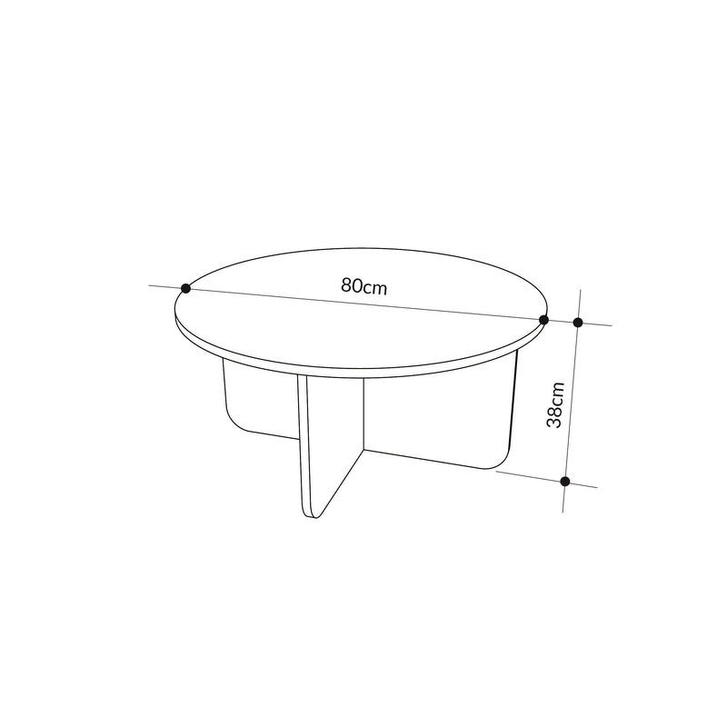 Hillary Round Coffee Table – 80 cm Modern Living Room Table - Additional Image 9