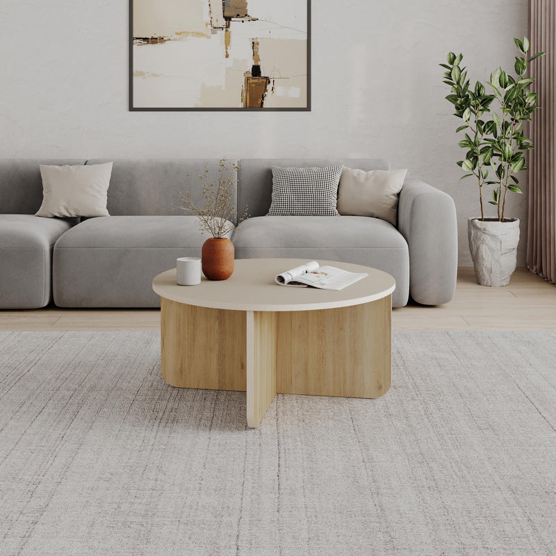 Hillary Round Coffee Table – 80 cm Modern Living Room Table