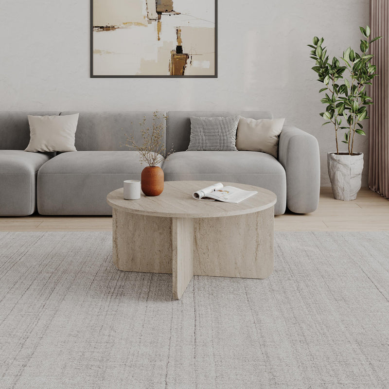 Hillary Round Coffee Table – 80 cm Modern Living Room Table