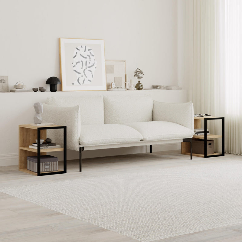 Echo Side Table Double – Modern Sofa Side Table with Shelves
