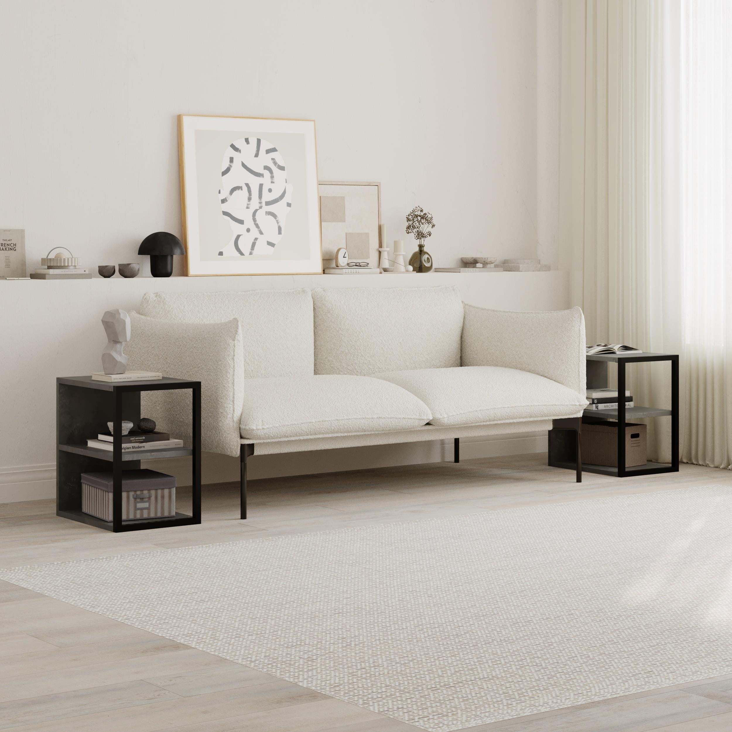 Echo Side Table Double – Modern Sofa Side Table with Shelves