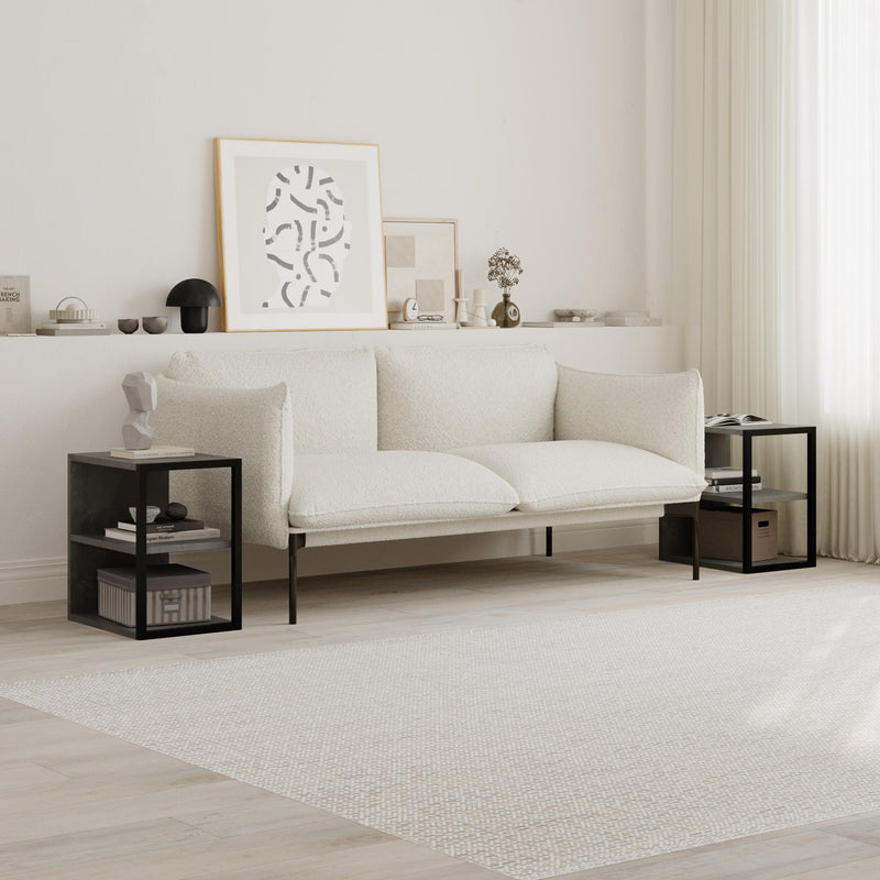 Echo Side Table Double – Modern Sofa Side Table with Shelves