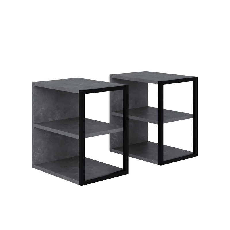 Echo Side Table Double – Modern Sofa Side Table with Shelves - Additional Image 3