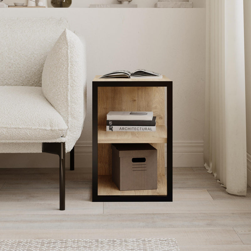 Echo Side Table Single – Modern Sofa Side Table with Shelves