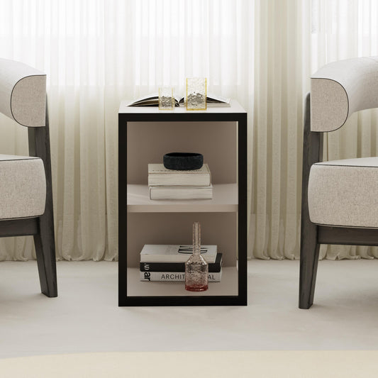 Echo Side Table Single – Modern Sofa Side Table with Shelves