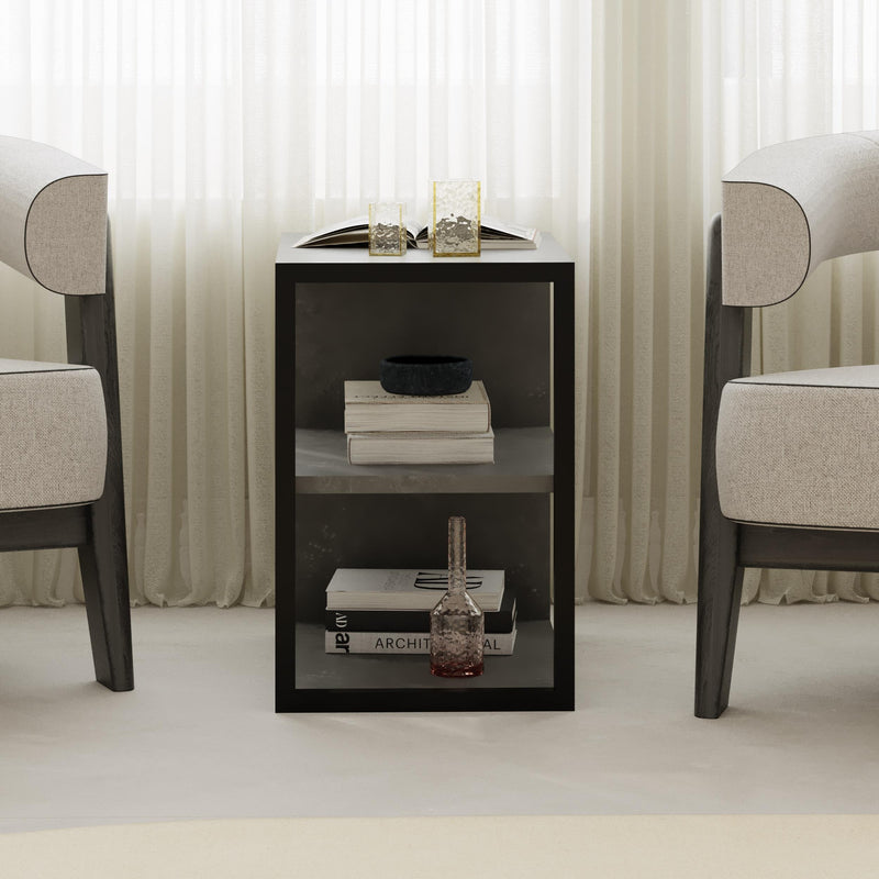 Echo Side Table Single – Modern Sofa Side Table with Shelves