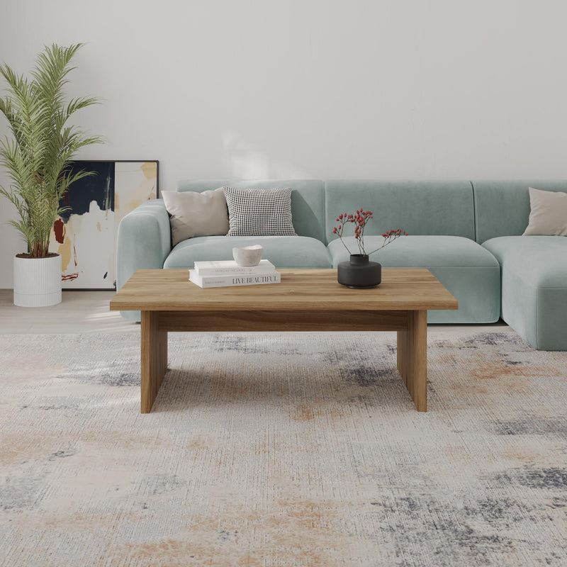 Loana Coffee Table – Modern Living Room Table with Two-Piece Top Panel