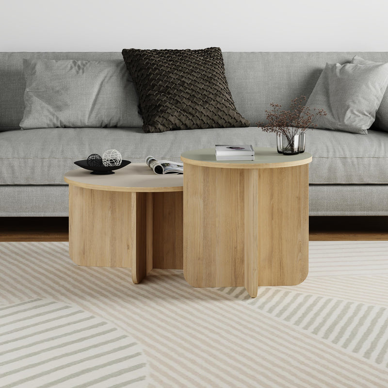 Hillary 2-Piece Coffee Table Set - styled in a living room setting