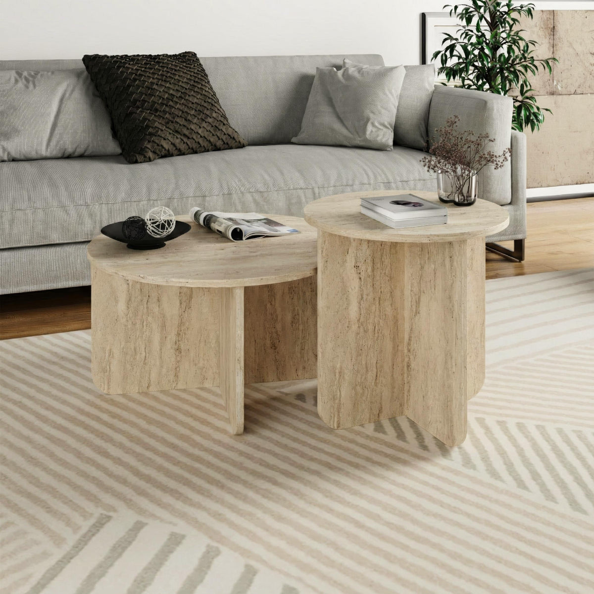 Hillary 2-Piece Coffee Table Set - styled in a living room setting