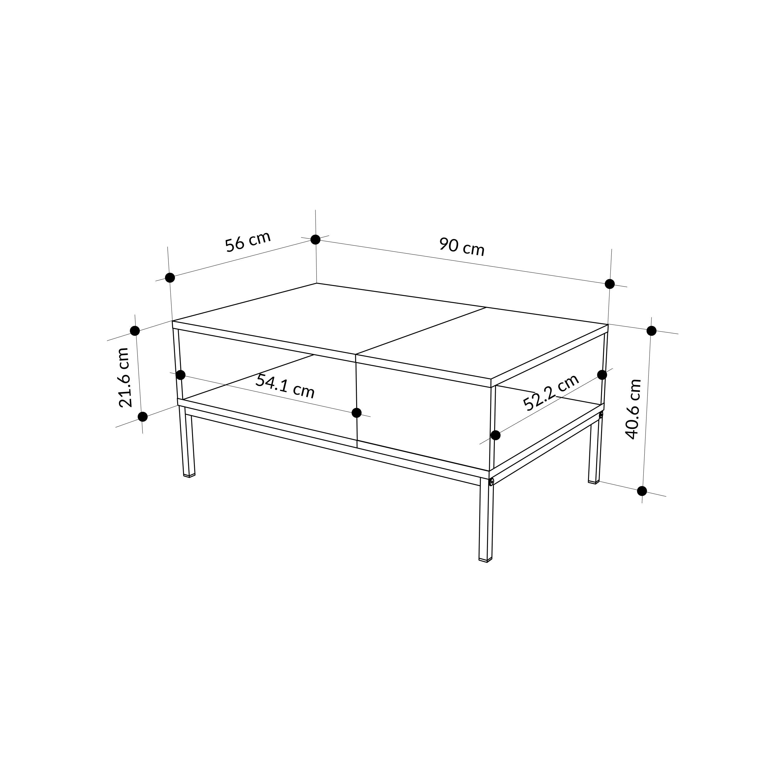 Cailin Modern Coffee Table with Open Storage - Additional Image 7