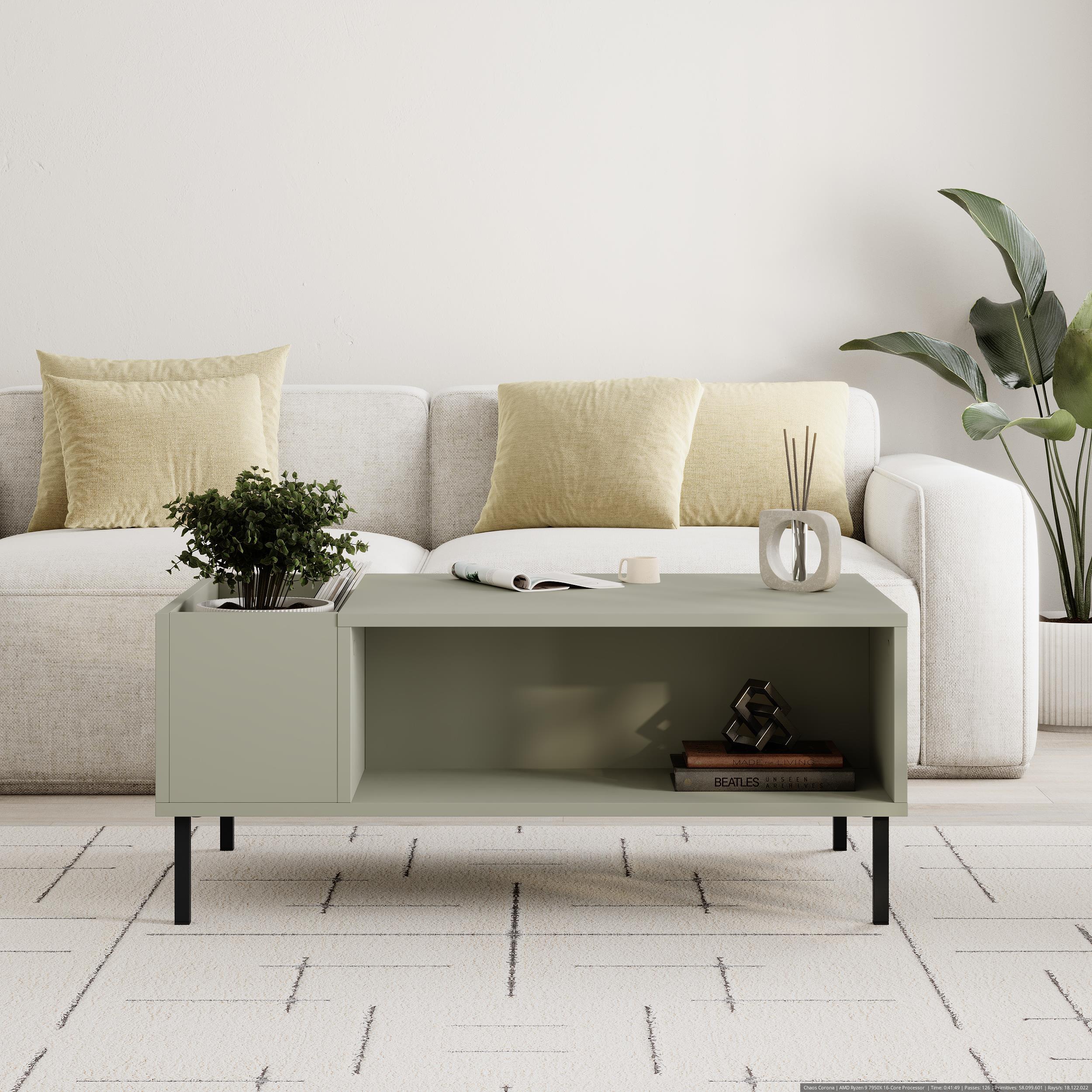 Vena Modern Coffee Table Ash Green - 100x60cm Coffee Table