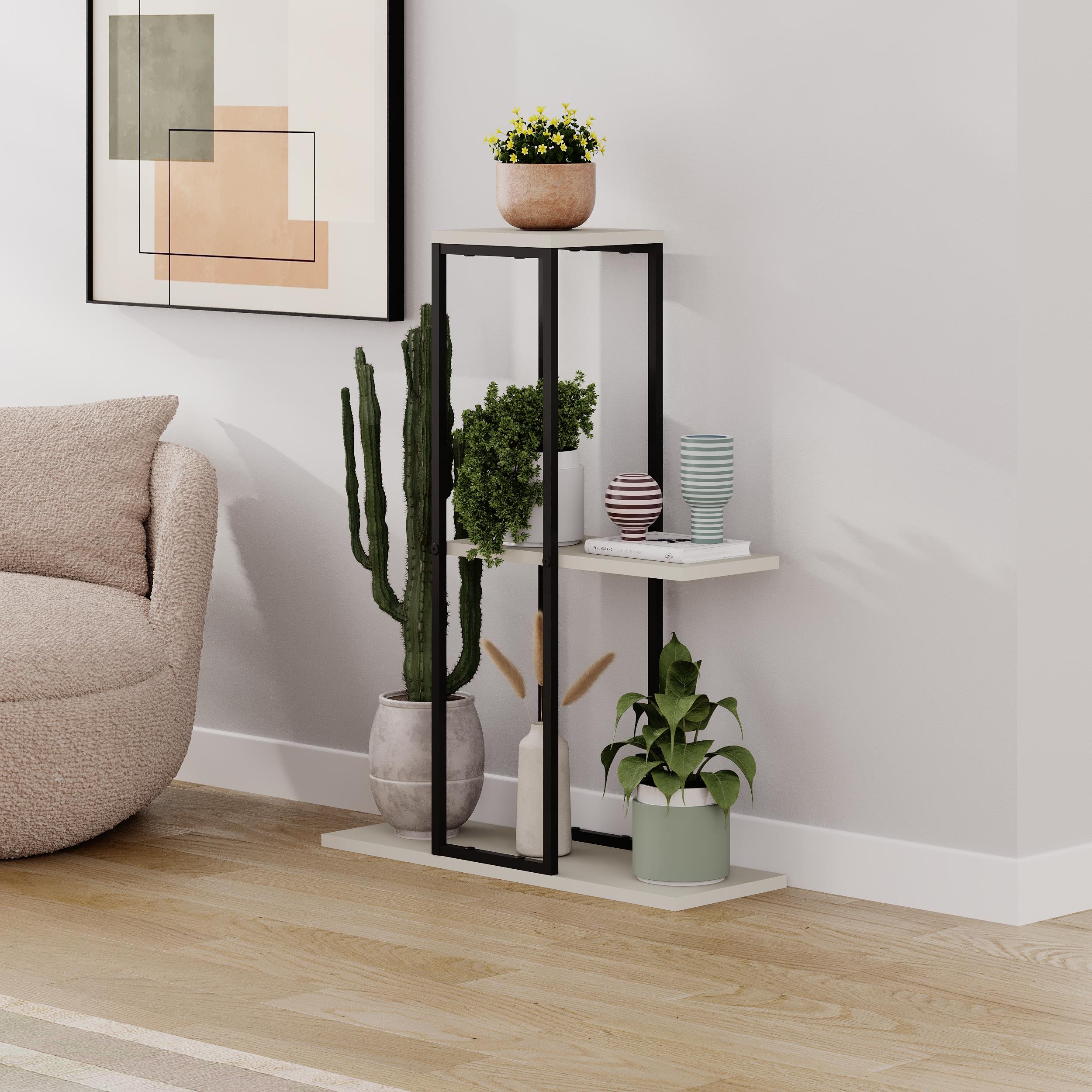 Vetra Modern Plantstand Shelves - Corner Plant Stand