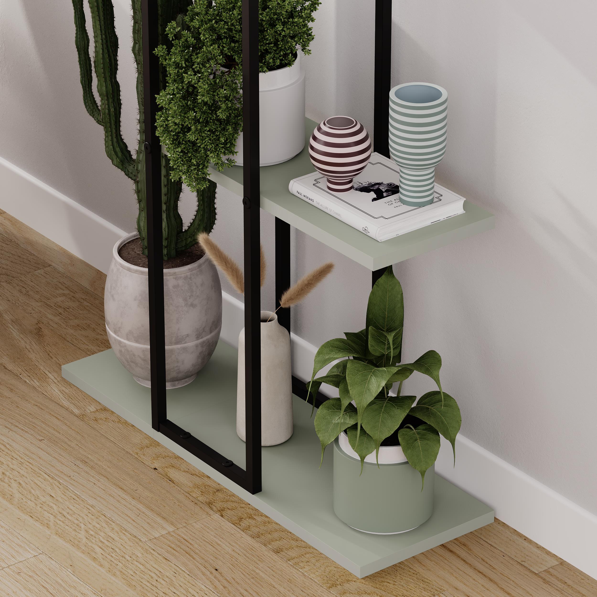 Vetra Modern Plantstand Shelves close-up detail