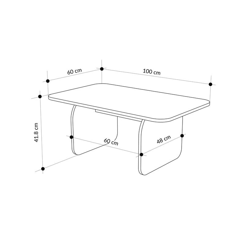 Pietra Modern Radius Coffee Table - 60x100 cm - Additional Image 10