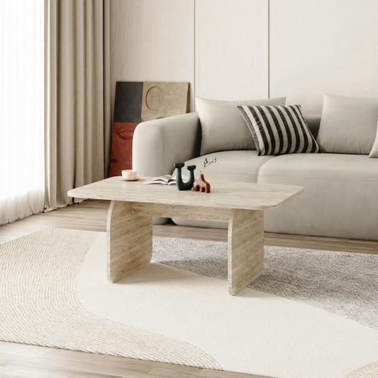Pietra Modern Radius Coffee Table - 60x100 cm