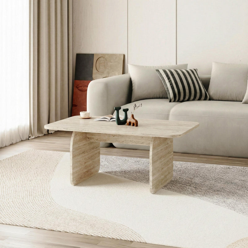 Pietra Modern Radius Coffee Table - 60x100 cm