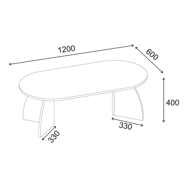Melina Oval Coffee Table 120 cm - Additional Image 10