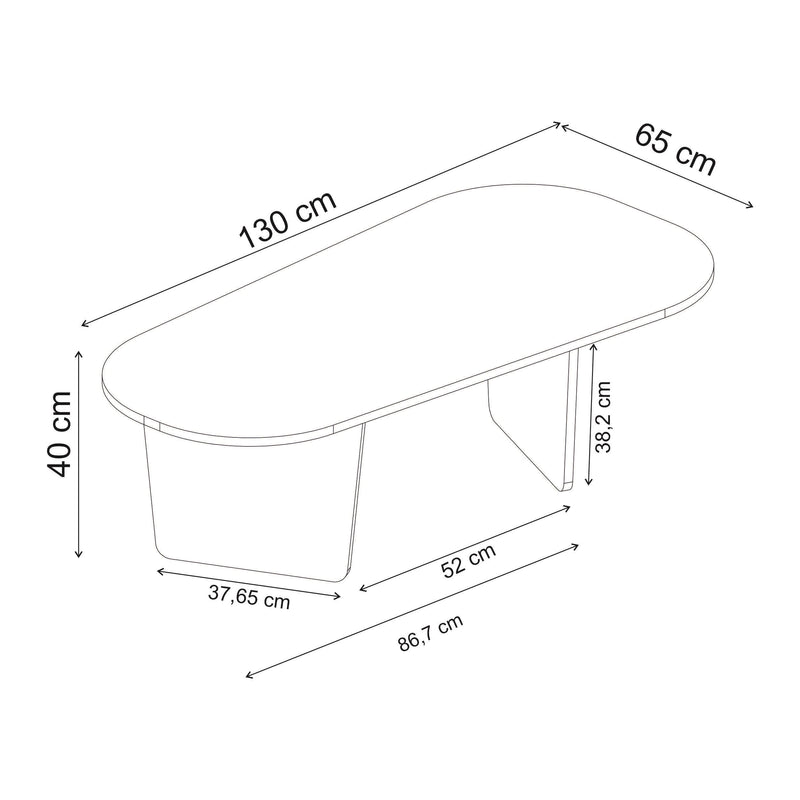 Modern Oval Design Coffee Table | Ovalis - Additional Image 11