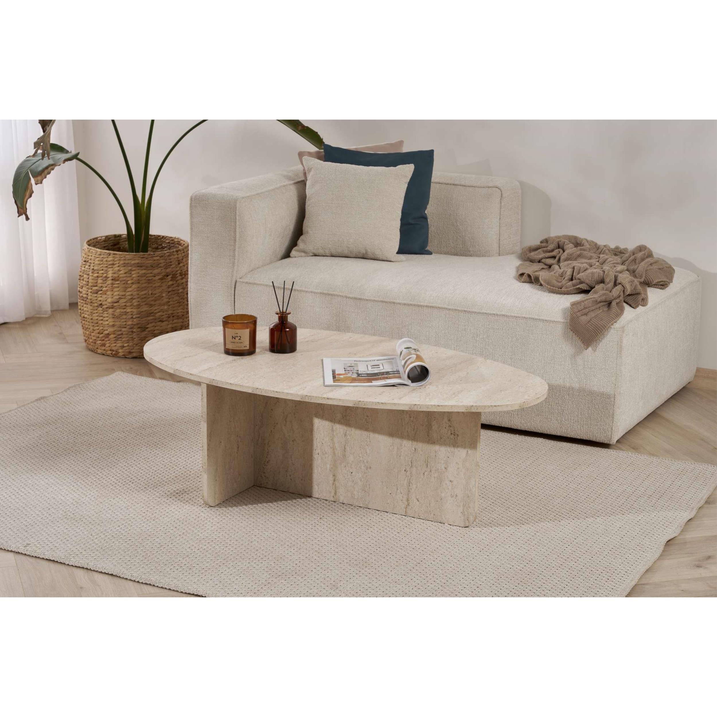 Orba Oval Coffee Table - styled in a living room setting
