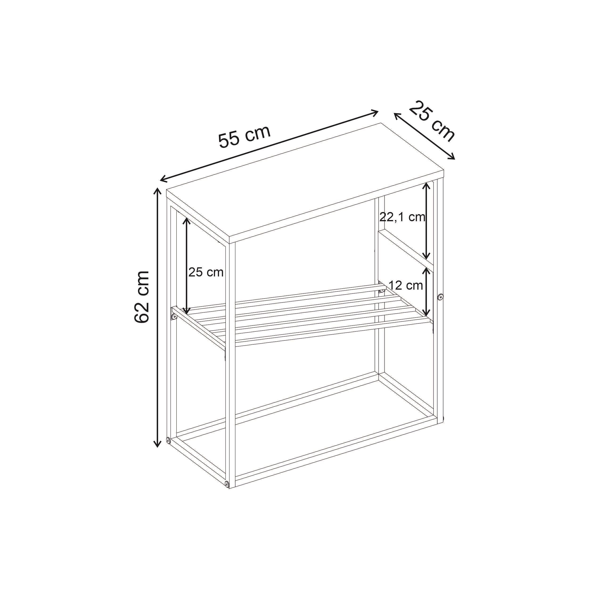 Tenol Modern Side Table with Metal Angled Shelf - Additional Image 4