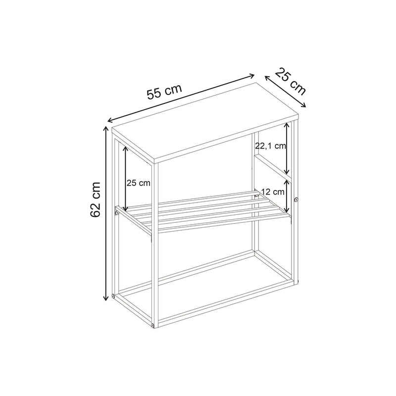 Tenol Modern Side Table with Metal Angled Shelf - Additional Image 4