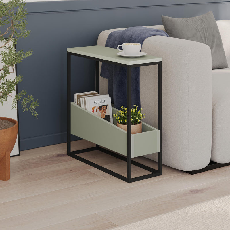 Slim Side Table – Oak & Black | Lido